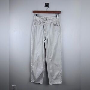 Dissh Women Criss Cross White Straight Leg Jean Size 4